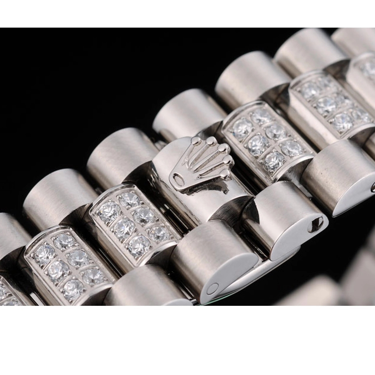 Aaa fake watches 41986 Plated Dial Rolex Plated Diamond Diamond Steel Stainless DayDate Bracelet 0728